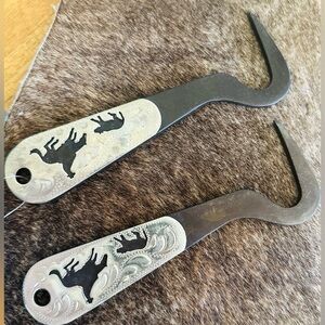 Brown steel hoof pick